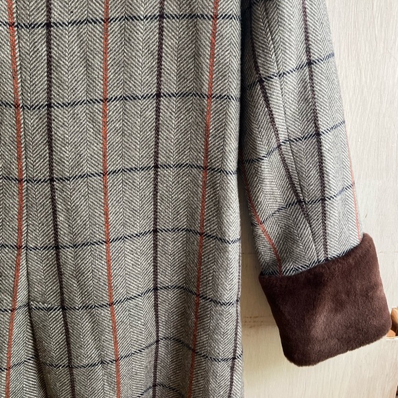 ANTHROPOLOGIE- FRENCHMAUVE Eva Faux Fur Trimmed Coat - Picture 11 of 13